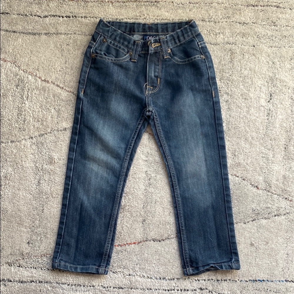 Adjustable Waistband Kids Blue Jeans